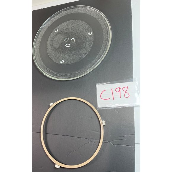 Microwave Glass Turntable Dish 13.5 inches Round with Plastic Turner C198 - Picture 12 of 12